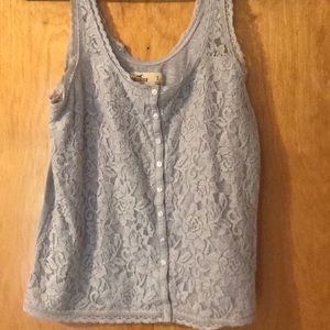 Hollister gray laced tank top
